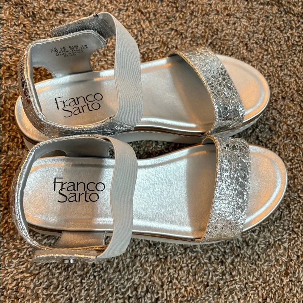 Franco Sarto Metallic Silver Sandals